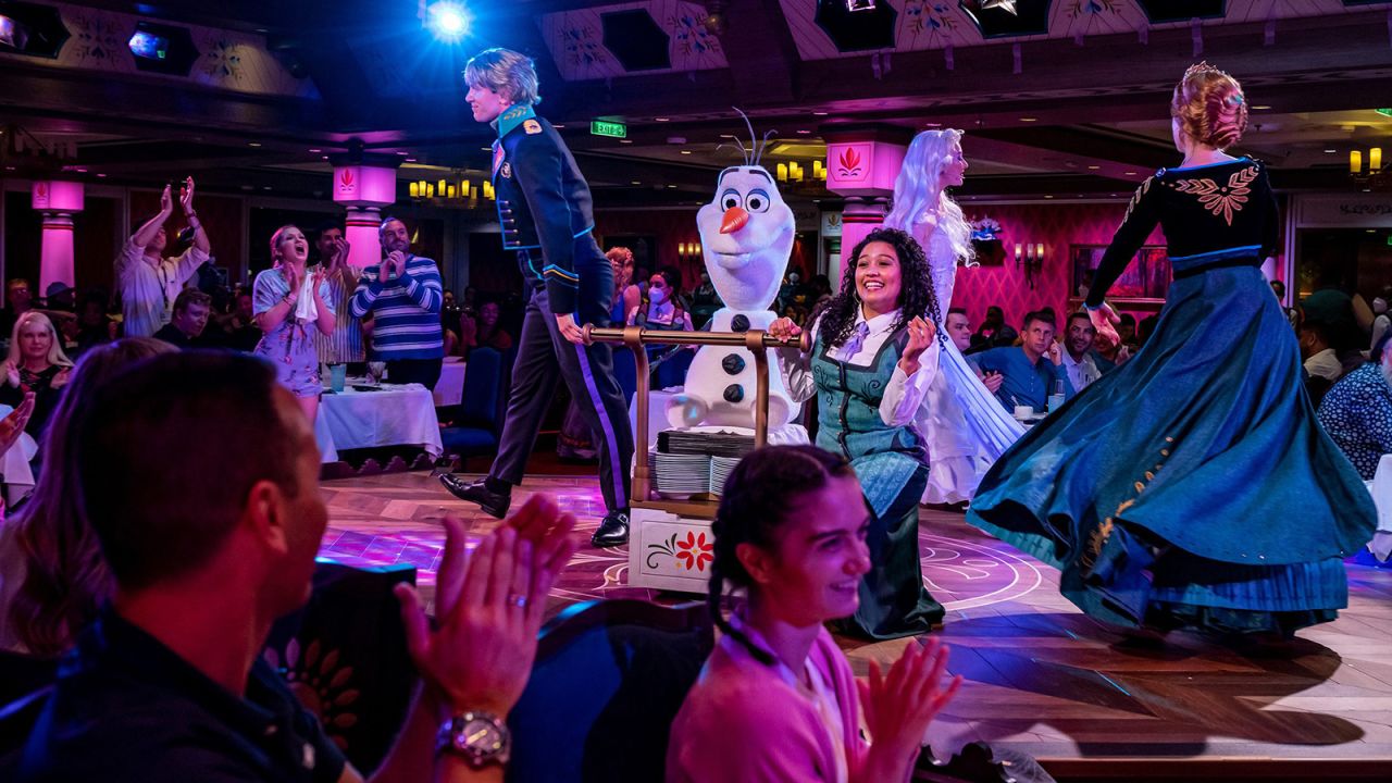 <strong>Arendelle: A Frozen Dining Adventure:</strong> Disney Wish offers several new dining options, including a "Frozen"-themed theatrical dining experience.