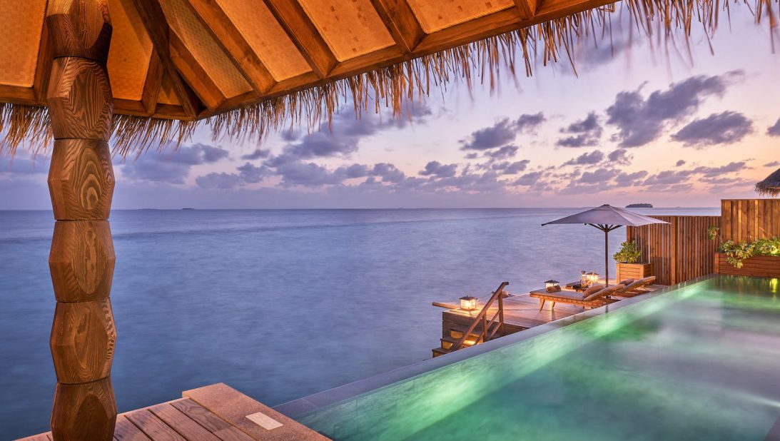 <strong>JOALI Maldives: </strong>This resort's 49 overwater villas line one of the longest jetties in the islands. Each is decked out with sky-high cathedral ceilings, hand-carved decorative doors, rose-gold finishes and pops of pretty pastels.