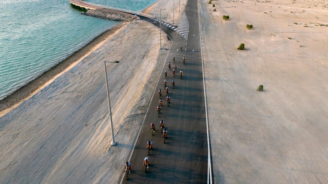 The Al Hudayriyat track includes an overwater section.