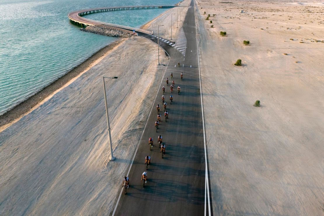 The Al Hudayriyat track includes an overwater section.