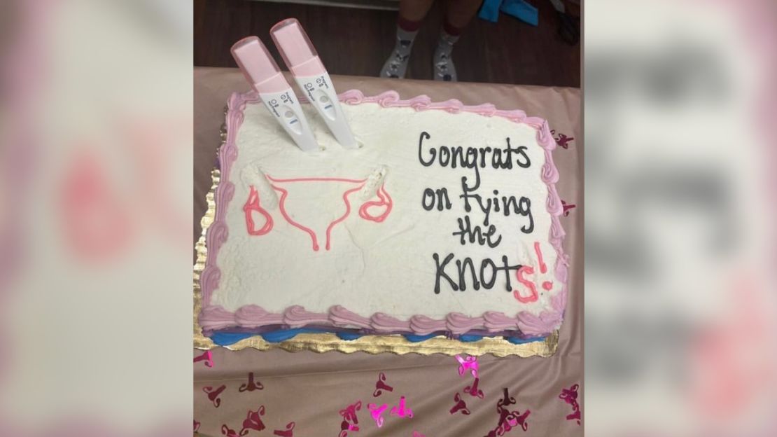 Ruiz ordered this cake for their party and altered its message.