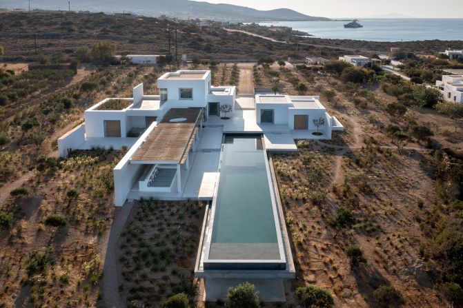 Shortlisted in one of WAF's residential categories, this villa on the island of Paros, Greece, overlooks the Aegean Sea. Architecture firm Studio Seilern's design features stone walls rendered with traditional white stucco and marble window frames inspired by the island's churches. 