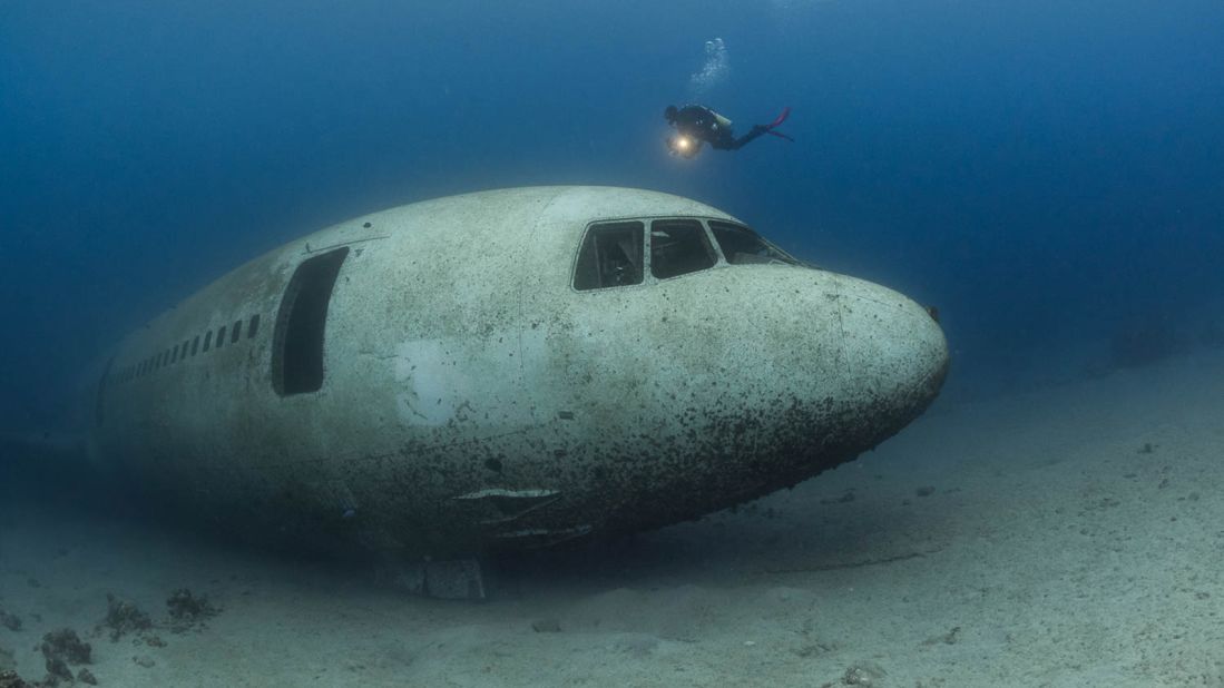 <strong>Red Sea resting place: </strong>This Lockheed Martin L1011 Tristar airplane was photographed underwater in the Red Sea by US diving expert Brett Hoelzer. 