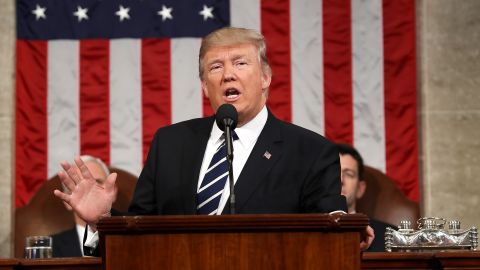 President Donald Trump addresses a joint session of Congress on February 28, 2017.