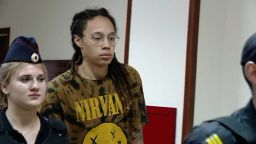 WNBA star Brittney Griner heads towards her fourth hearing in a court outside Moscow, Friday morning July 15, 2022. (CNN) MS 18430915