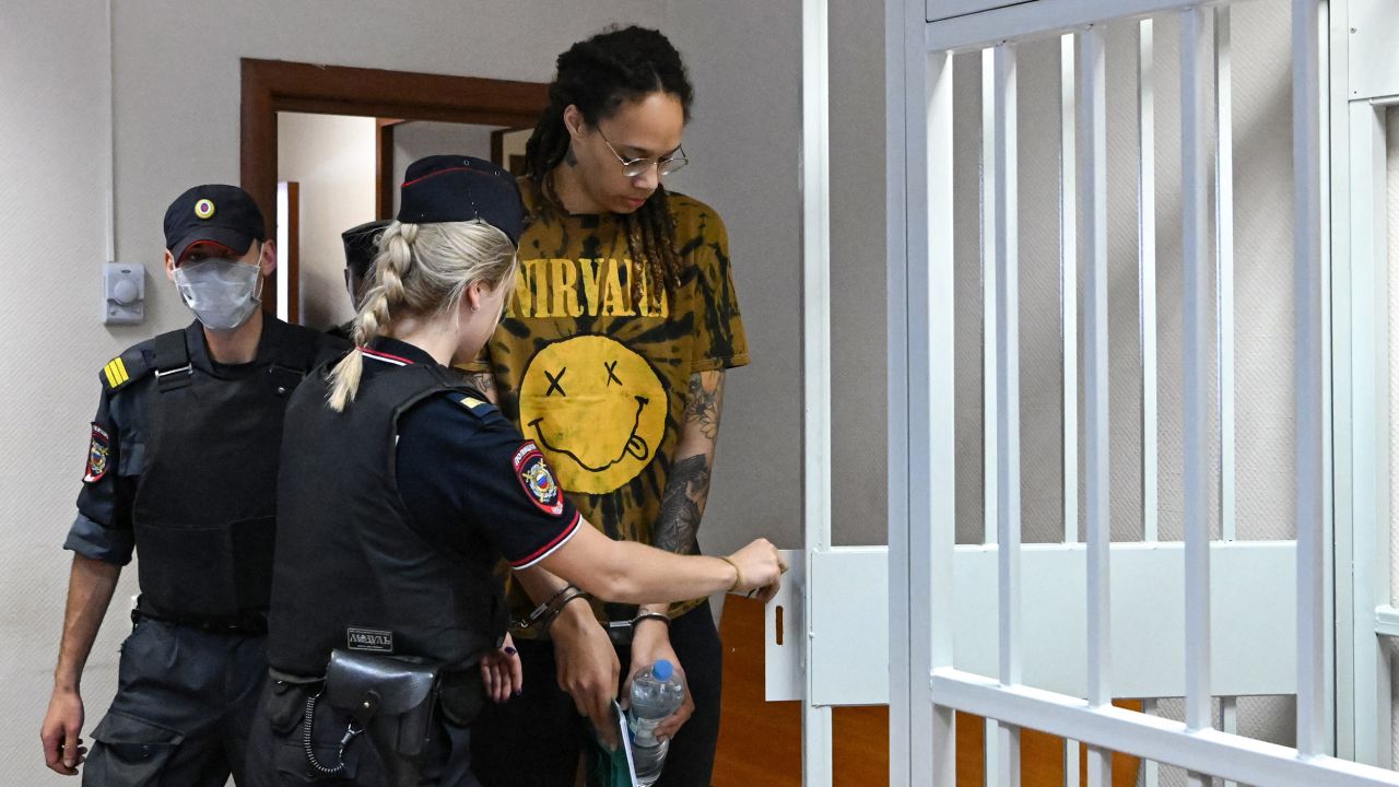 Brittney Griner before a hearing outside Moscow on July 15.