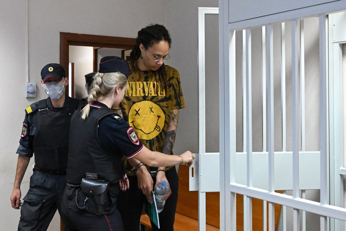 Brittney Griner before a hearing outside Moscow on July 15.