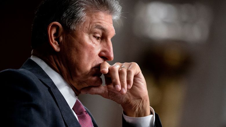 Senator Joe Manchin (D-WV) listens during a Senate Armed Services Committee on Afghanistan, in the Dirksen Senate Office Building on Capitol Hill in Washington, DC on September 28, 2021. (Photo by Stefani Reynolds / POOL / AFP) (Photo by STEFANI REYNOLDS/POOL/AFP via Getty Images)