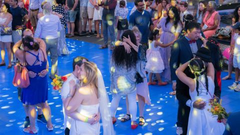 Five hundred couples were symbolically married at Lincoln Center last weekend.