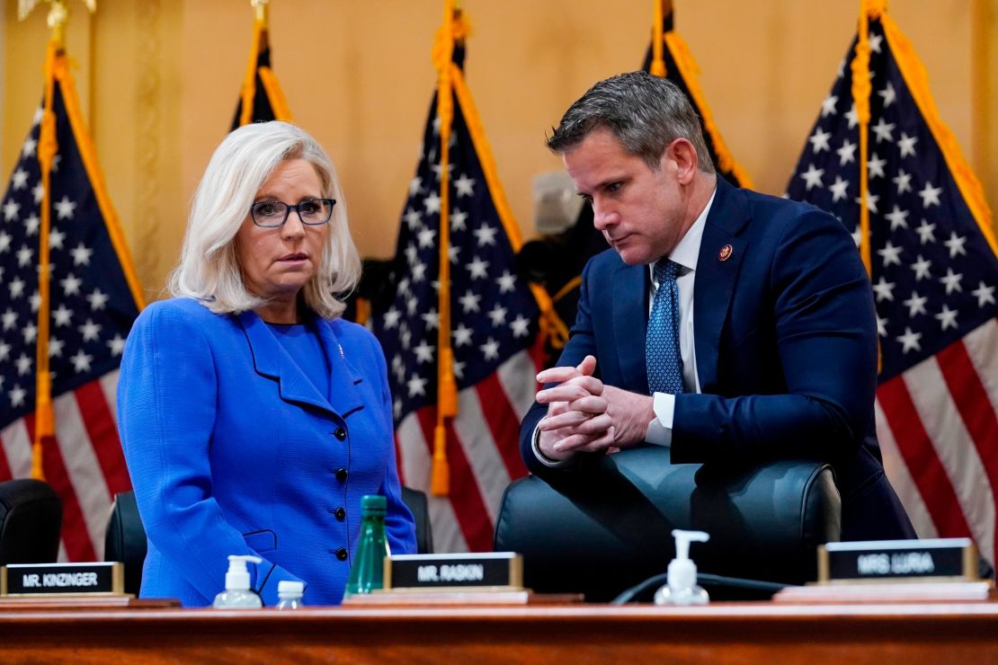 Rep. Liz Cheney of Wyoming and Rep. Adam Kinzinger of Illinois are two Republicans who might face subpoenas from members of their own party should the GOP win the House majority in the midterms.