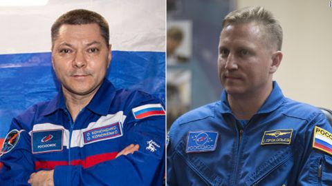 Russian cosmonauts Oleg Kononenko (left) and Sergey Prokopyev will join future SpaceX missions to the International Space Station.