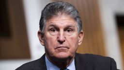 UNITED STATES - MAY 26: Sen. Joe Manchin, D-W.Va., attends the Senate Armed Services Committee hearing on the reappointment of Army Gen. Christopher G. Cavoli to the grade of general and to be Commander, United States European Command and Supreme Allied Commander, Europe, in Dirksen Building on Thursday, May 26, 2022. (Tom Williams/CQ-Roll Call, Inc via Getty Images)