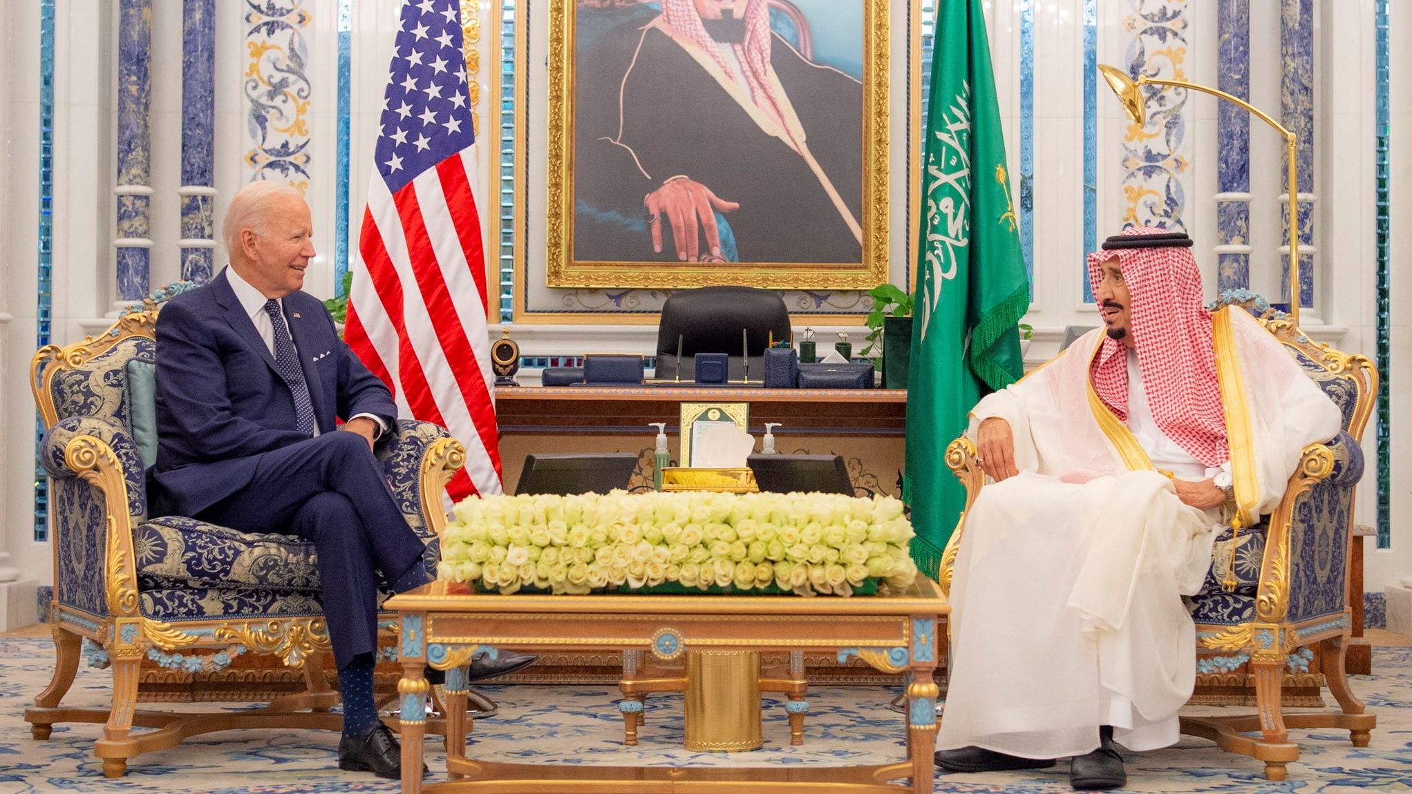 Biden meets with Saudi King Salman at the palace on Friday. But given the King's deteriorating health, the working session was conducted by the Crown Prince.