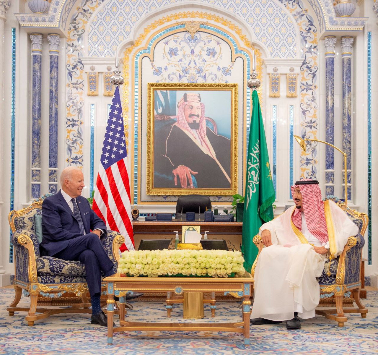 Biden meets with Saudi King Salman at the palace on Friday. But given the King's deteriorating health, the working session was conducted by the Crown Prince.