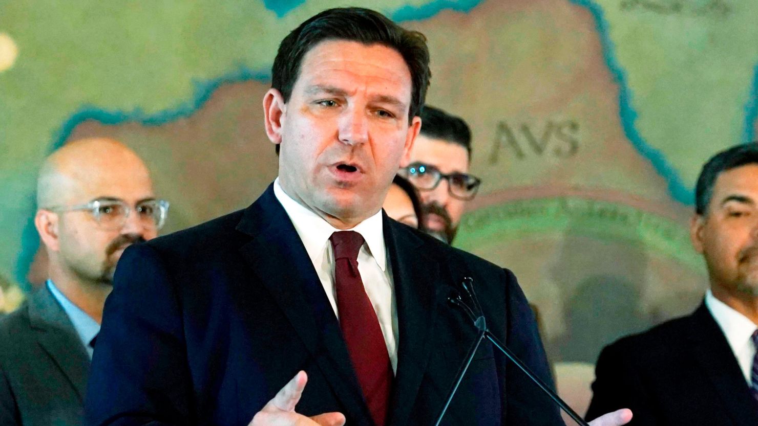 Florida Gov. Ron DeSantis speaks at Miami's Freedom Tower, May 9, 2022. 