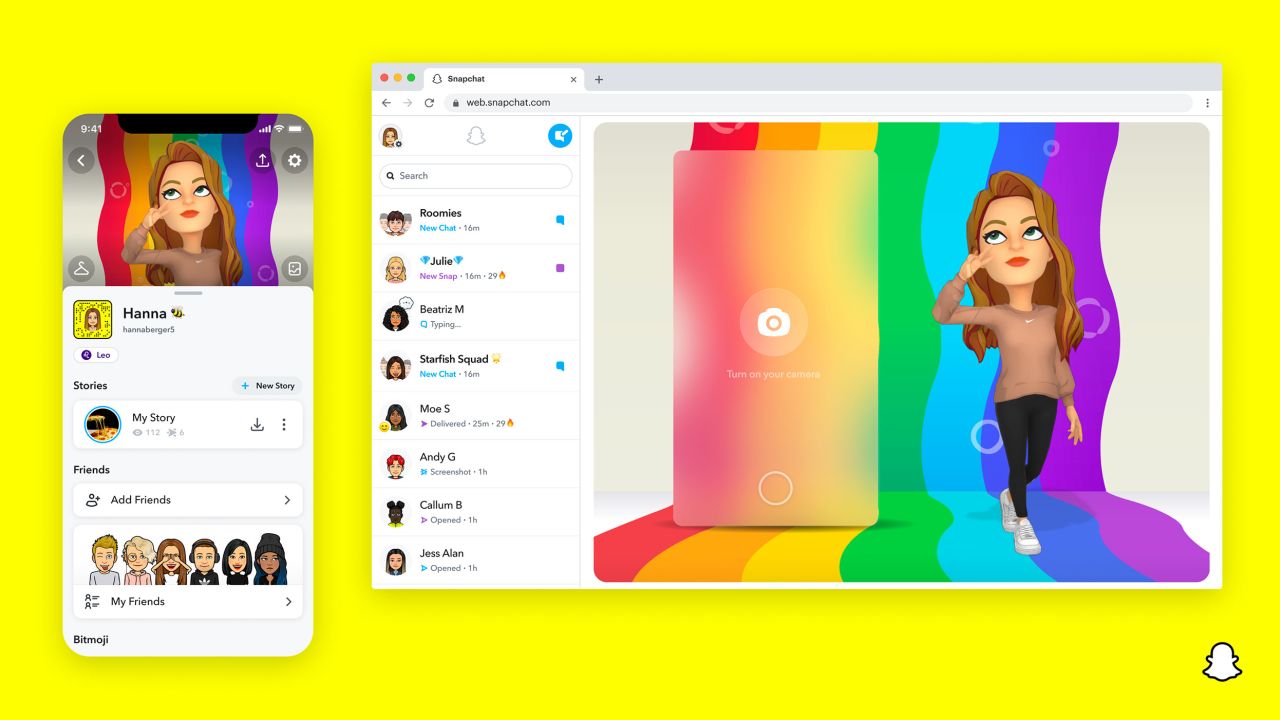 Snapchat is launching a web-based version of the platform that will let users send photos, chat and video call from a computer.