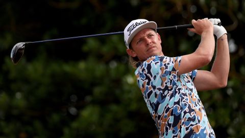 Smith tees off on the 3rd hole.