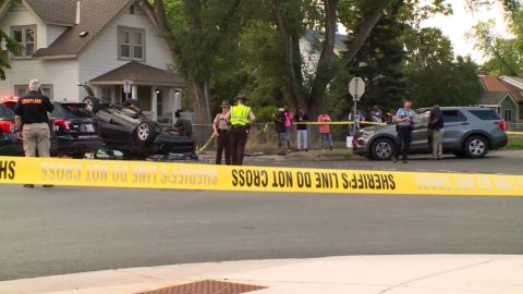 Authorities investigate a crash that occurred during a police pursuit in Minnesota that left a six-year-old girl dead on July 15.