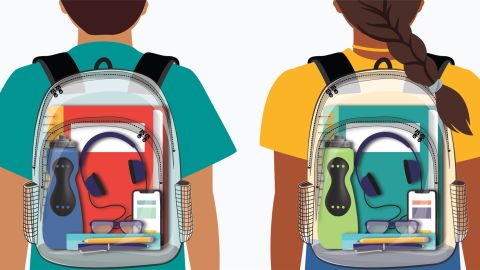The Dallas Independent School District shared this graphic of the new clear backpacks that 6th-12th grade students will be required to carry on its campuses in the upcoming 2022-2023 school year. 