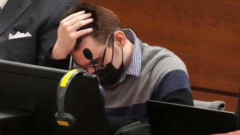 Nikolas Cruz looks down during the penalty phase of his trial at the Broward County Courthouse in Fort Lauderdale on Monday July 18, 2022.