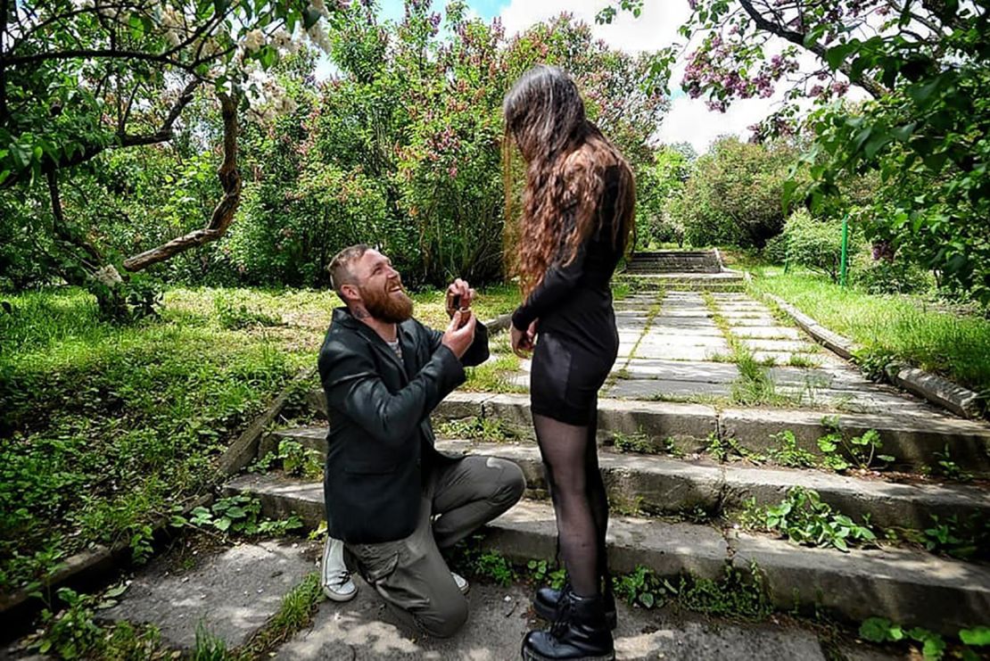Anna Khutorian and her now-husband got engaged just before he was sent to fight for Ukraine.