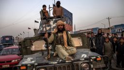 Taliban fighters on a Humvee in Kabul, Afghanistan, August 15, 2021. 