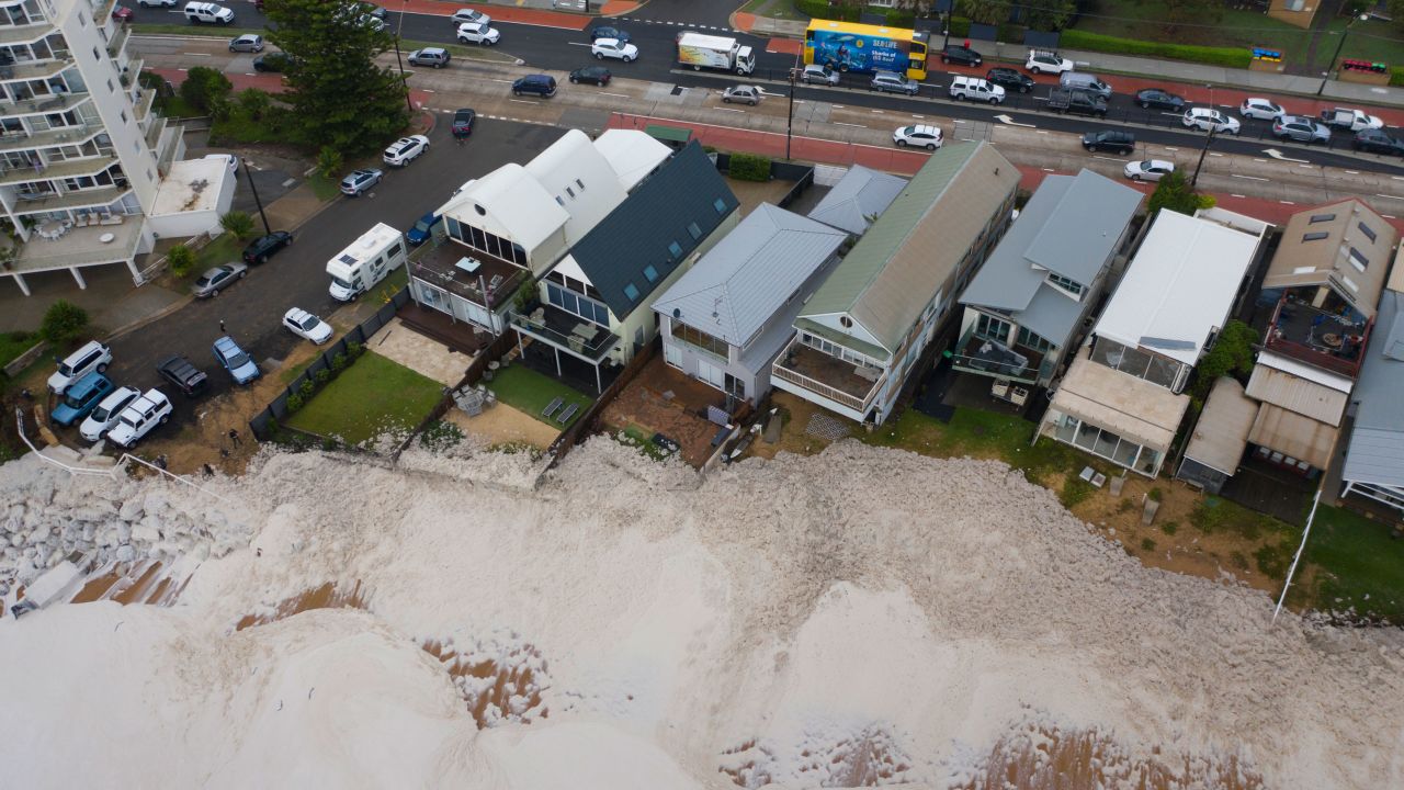 Beach erosion at Collaroy on the Northern Beaches of Sydney on February 10, 2020.