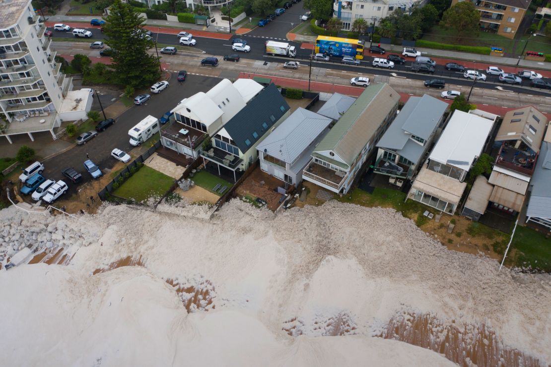 Beach erosion at Collaroy on the Northern Beaches of Sydney on February 10, 2020.
