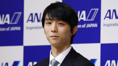 Japanese figure skater Yuzuru Hanyu holds a news conference in Tokyo on July 19, 2022.