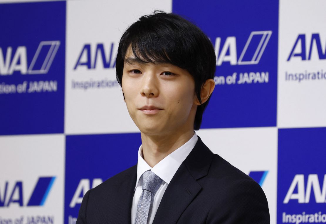 Japanese figure skater Yuzuru Hanyu holds a news conference in Tokyo on July 19, 2022.
