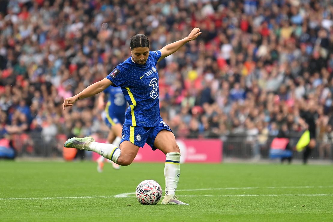 Kerr scoring Chelsea's third goal in the Women's FA Cup final against Manchester City on May 15.