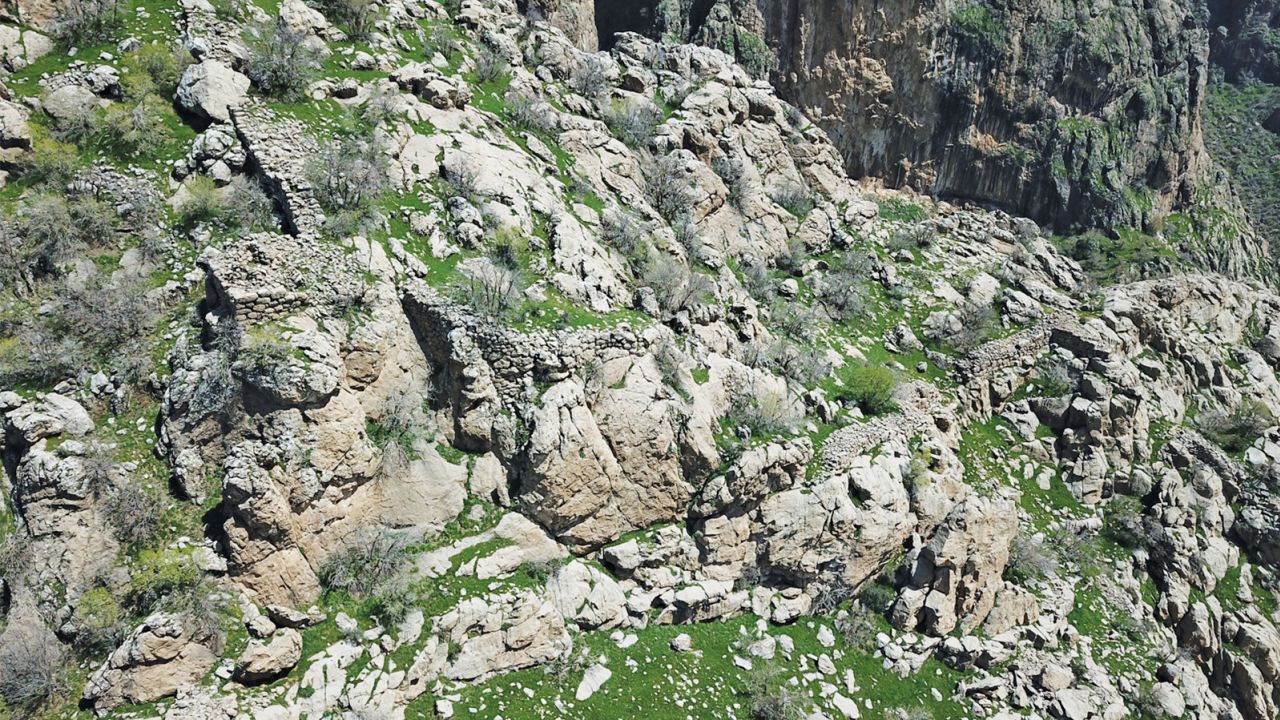 Upper fortifications at the 2,000-year-old site are shown. 
