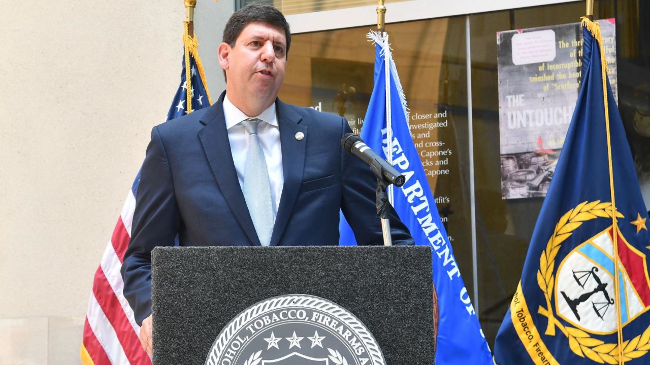 ATF Director Steven Dettelbach speaks at the Bureau of Alcohol, Tobacco, Firearms and Explosives headquarters on July 19, 2022, in Washington.
