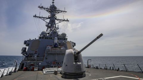 The guided-missile destroyer USS Benfold in the South China Sea on July 19.