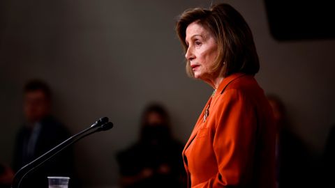 Pelosi talks with reporters in the Capitol Visitor Center on June 24, 2022.