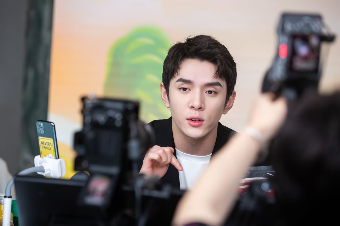 E-commerce livestreamer Austin Li Jiaqi attends a public-welfare livestreaming ceremony on September 23, 2021 in Hangzhou, Zhejiang Province of China.