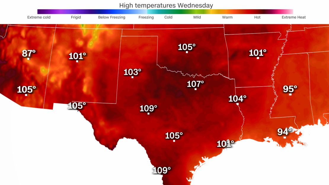 weather forecast high temperature wednesday southwest