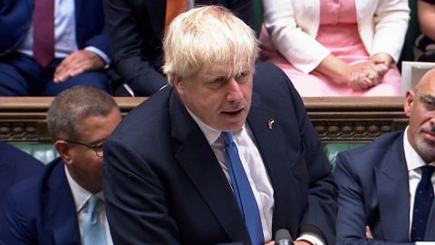 Boris Johnson at his final appearance as prime minister in the House of Commons on July 20, 2022.