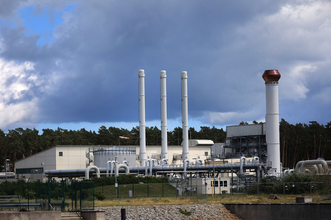 The gas receiving compressor station of the Nord Stream 1 natural gas pipeline in Lubmin, Germany, on July 11.