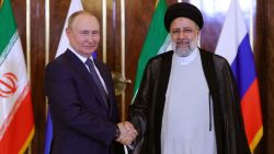Iranian President Ebrahim Raisi meets with Russian President Vladimir Putin in Tehran, Iran, July 19, 2022. President Website/WANA (West Asia News Agency)/Handout via REUTERS    ATTENTION EDITORS - THIS IMAGE HAS BEEN SUPPLIED BY A THIRD PARTY.  