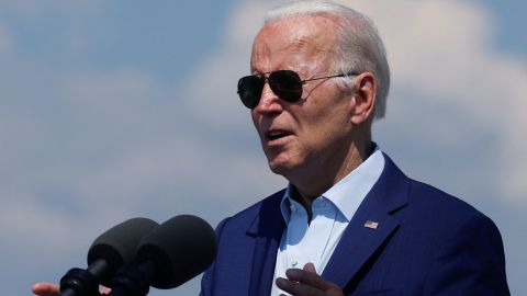 U.S. President Joe Biden delivers remarks on climate change and renewable energy at the site of the former Brayton Point Power Station in Somerset, Massachusetts, U.S. July 20, 2022. 