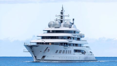The yacht Amadea of sanctioned Russian Oligarch Suleiman Kerimov, seized by the Fiji government at the request of the US, arrives at the Honolulu Harbor, Hawaii, June 16, 2022.