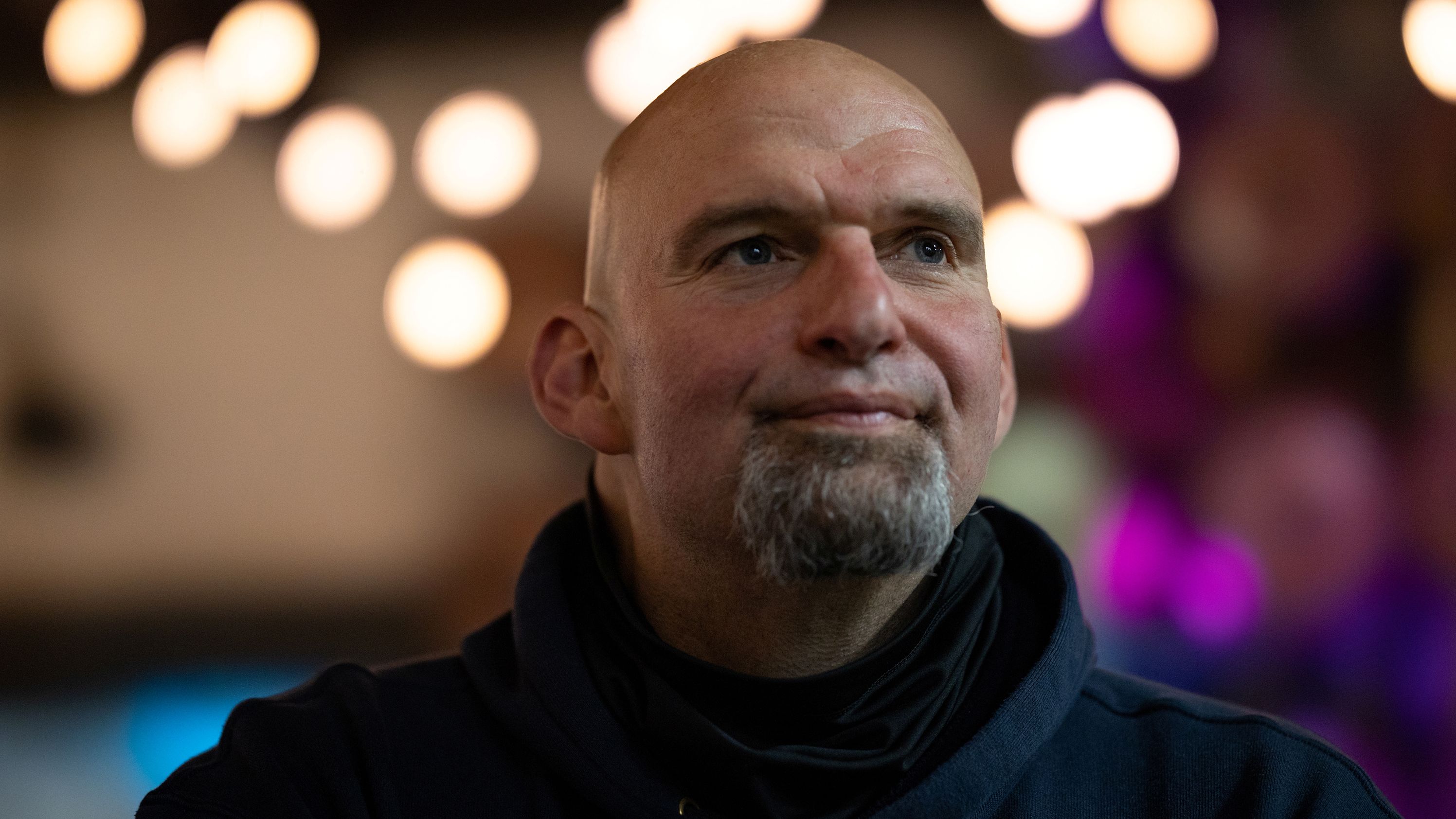 Lt. Gov. John Fetterman poses for a portrait at a meet-and-greet at the Weyerbacher Brewing Company in Easton, Pennsylvania, on May 1, 2022. 