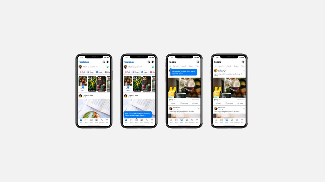 The Facebook app is launching a redesign that includes a new "Feeds" tab that will feature a chronological feed of content from users' friends, as well as groups and pages they follow.
