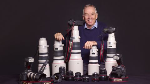 David Cannon poses with camera equipment on March 7, 2017 in London.