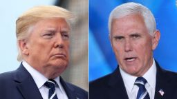Former President Donald Trump, left, and former Vice President Mike Pence, right. 