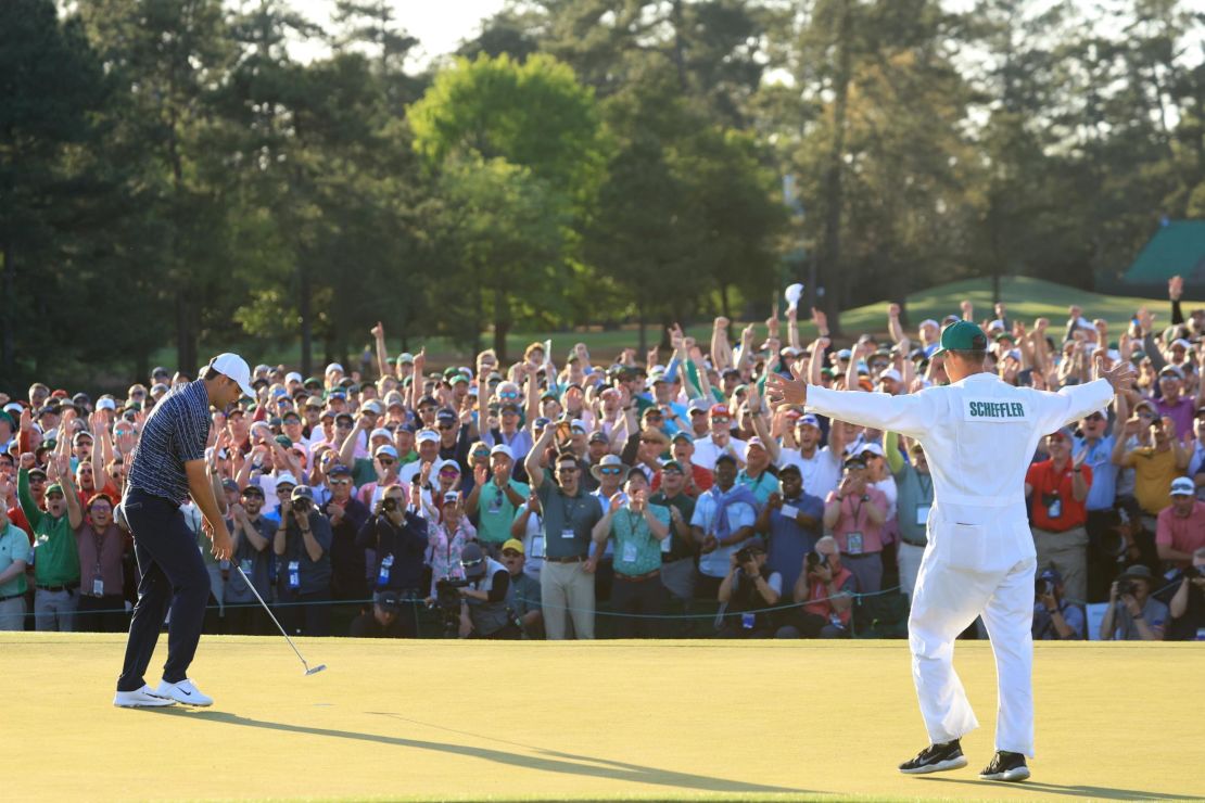 Cannon captures the moment Scottie Scheffler makes his putt to win the Augusta Masters in April.