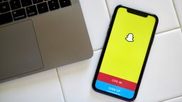 The Snapchat application on a smartphone arranged in Saint Thomas, Virgin Islands, U.S., on Friday, Jan. 29, 2021. 
