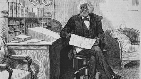 American social reformer and abolitionist Frederick Douglass, circa 1880. 
