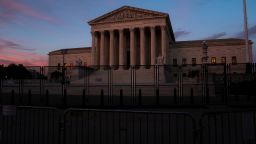 WASHINGTON, DC - JUNE 28: The sun sets in front of the Supreme Court on June 28, 2022 in Washington, DC. The Supreme Court's decision in Dobbs v Jackson Women's Health overturned the landmark 50-year-old Roe v Wade case and erased a federal right to an abortion.  (Photo by Nathan Howard/Getty Images)